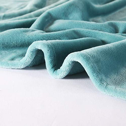 TASTHROW Large Flannel Fleece Throw Blanket, 50×70 Inch | Cozy Lightweight Thick Blanket - All Seasons Suitable for Women, Men and Kids (Two Pack, Bluishgreen) - color: Bluishgreen, size: Two Pack 50"x70"