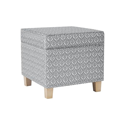 HomePop 18" Classic Square Storage Ottoman - Light Grey Print - color: Light Grey
