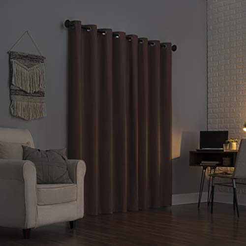 Sun Zero Columbia 2-Pack Thermal Energy Saving 100% Blackout Grommet Curtain Panel Pair, 50" x 63", Cedar - color: Cedar Orange, size: 50"W x 63"L (Pack of 2)