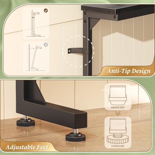 Huuger 63.4-78.3'' Extendable Behind Couch Table with Outlets, Black | Stepless Length Adjustment, 2 Power Stations with USB-C Ports, Long Console Table, Slim Sofa Table - color: Black, size: 62.9- 78.3"W x 29.5"H