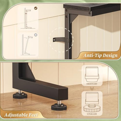 Huuger 63.4-78.3'' Extendable Behind Couch Table with Outlets, Black | Stepless Length Adjustment, 2 Power Stations with USB-C Ports, Long Console Table, Slim Sofa Table - color: Black, size: 62.9- 78.3"W x 29.5"H
