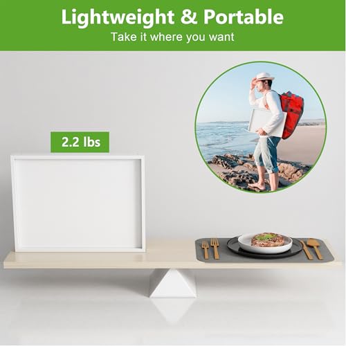 Youpehom Bamboo Bed Tray Table with Folding Legs, Large, White | Large bamboo bed tray with folding legs, handles and raised edges for meals, laptops, reading and serving in bed. - color: White, size: Large
