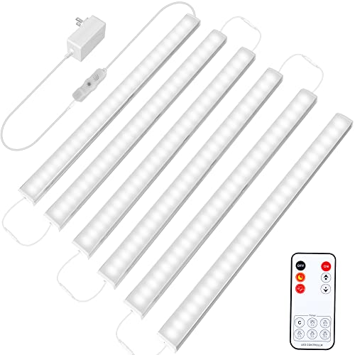 Maylit 6 PCS 12-inch Plug-in Under Cabinet Lights, Ultra-Thin | Daylight White Dimmable Lighting for Kitchen Cabinets, Counters, Workbenches, Desks and Shelves - color: Daylight White (6000K), size: 6 Pack