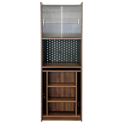 Fold Out Desk Folding Writing Table with Bookcase, Desk Cabinet Convertible Table with Open Shelves for Office Study Room or Small Space, Brown - color: Brwon
