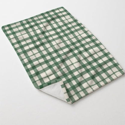 Dark Green Plaid Throw Blanket Warm Plush Sofa Blanket for Wife Girls Throws Birthday Housewarming New Apartment Gifts House Essentials for Bedroom Living Rooms Couch Sofa Bed 50" X60" - size: 50 × 60 inch