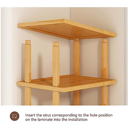 Wood Shoe Rack 5/7/8 Tier - Vertical Shoe Rack for Small Spaces, Tall Narrow Shoe Rack Organizer for Closet Entryway Corner Garage and Bedroom, Skinny Shoe Shelf with Free Stackable DIY (S) - size: Small