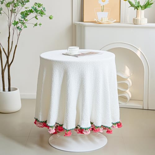 Crochet Flower Bouquet Throw Blanket, Handmade Knitted Blanket with Flowers, Cute Romantic Gift for Her Girlfriend Mom Mother’s Day Valentine Wedding Anniversary Birthday, Pink 60 Inches - color: Pink Lily of the Valle, size: 60 Inches
