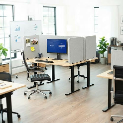 VIVO Gray 60 x 24 inch Privacy Panel, PP-1-V060G-S | Screw-in Sound Absorbing Cubicle Desk Divider, Acoustic Partition - size: 59"