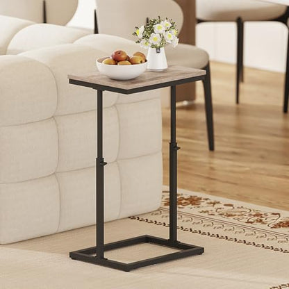 TUTOTAK End Table, Side Table, Tall Couch Table, Sofa Table | for Living Room, Bedroom, Greige TB01BG083P - color: Greige, size: 1 Pack, style: Large