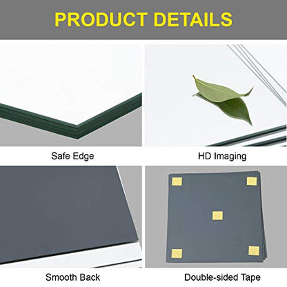 Glass Full Length Wall Mirror Tiles, 12" x 12" x 4PCS Home Gym Mirror | Frameless Wall Mounted Mirror for Garage, Bedroom, Living Room, Over The Door - size: 12"x12"-4pcs