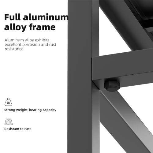 Tall Plant Stand 23" Aluminum Indoor &Outdoor Rustproof | Indoor/Outdoor Extra-Sturdy 23" tall Aluminum Plant Stand – Ideal for Patios, Gardens, Living Room Decoration (Black)
