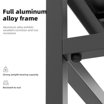 Tall Plant Stand 23" Aluminum Indoor &Outdoor Rustproof | Indoor/Outdoor Extra-Sturdy 23" tall Aluminum Plant Stand – Ideal for Patios, Gardens, Living Room Decoration (Black)