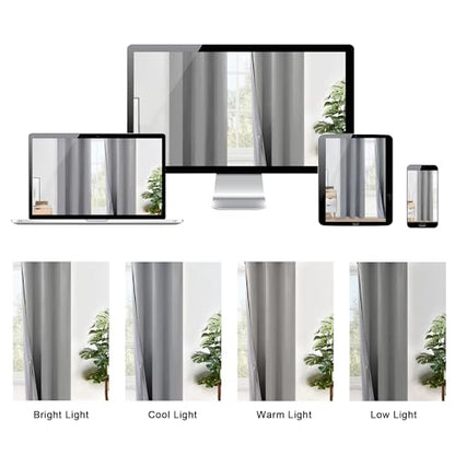 XWZO Full Shading Blackout Curtains 45 Inches Length with Tiebacks- Heat and Light Blocking Ring Top Window Drapes with Black Liner Backing for Bedroom/Kid's Room, Light Grey, W38 x L45, Set of 2 - color: Light Grey, size: 38"W x 45"L (Pack of 2)