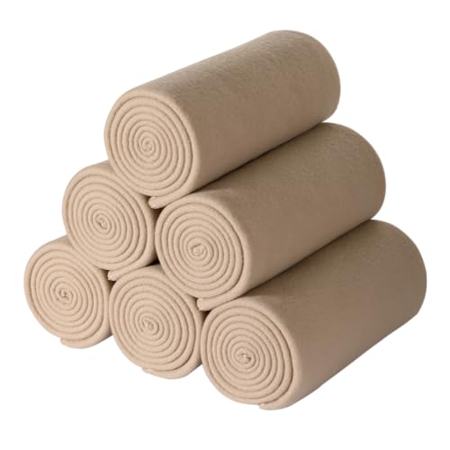 CAI TENG Fleece Throw Blanket Bulk Pack of 6 Lightweight Warm Throws Soft Cozy 50 x 60 inch Pet-Friendly Khaki - color: Khaki