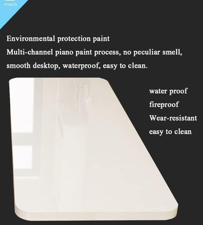 Wall Mounted Folding Table,White Floating Desk for Small Spaces,Stainless Steel Bracket Laundry Folding Table,Wall Folding Desk,Home Bars and Dining Establishments(90x50cm/35.4"×19.7") - color: White, size: 35.4 x 19.7 inches