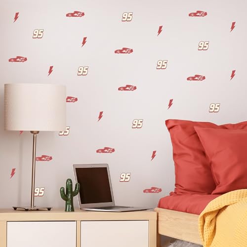 Disney Pixar Cars Wall Decals - 76 Pc Small Vinyl Stickers for Nursery Bedroom Bathroom - Peel and Stick Room Decorations - color: Cars Décor