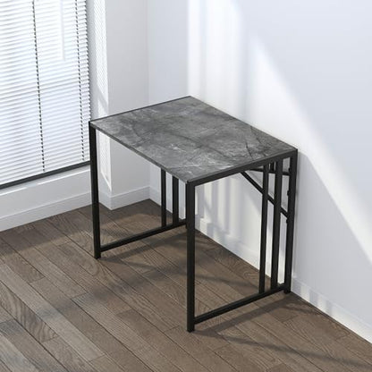 Lutown-Teen Small Folding Computer Desk 32 inch, Grey | Writing Gaming Computer Desk for Small Spaces, No Assembly Required Office Desk - color: Grey, size: 32 Inch