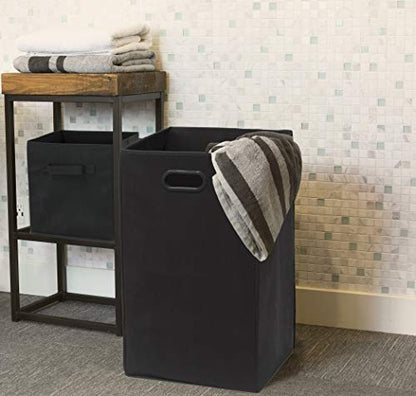 Simple Houseware Foldable Closet Laundry Hamper Basket, Black - color: Black