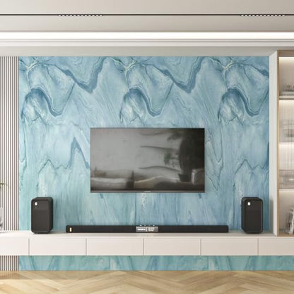 FunStick Thick Blue Liquid Marble Contact Paper for Countertops Waterproof Blue Marble Wallpaper Peel and Stick Countertops for Kitchen Bathroom Removable Marble Wall Paper for Cabinets Desk 15.8"x80" - size: 15.8" x 78.8"