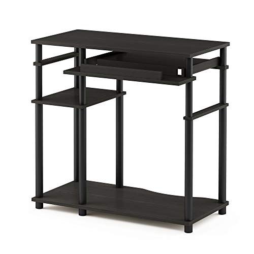 Furinno Abbott Desk, 31.5 Inch Black Computer Desk with Keyboard Tray, Easy Assembly Gaming Desk with Storage Shelf, Office Desk for Home Office, Bedroom, Black Espresso - color: Black Espresso/Black