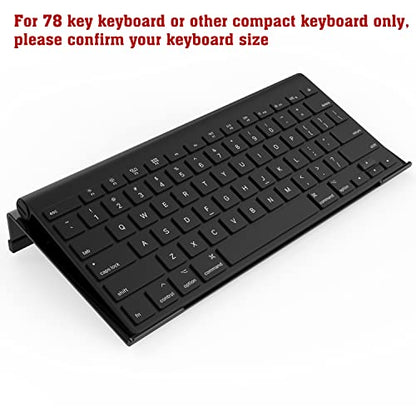 KOTEMON Mini Computer Keyboard Stand-11.8'' x 5.1''-Small Computer Keyboard Tray Acrylic Keyboard Holder for 78 Keys Universal Compact Keyboard, with Black Silicone Strip, Black