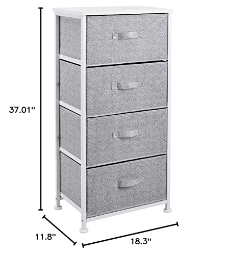 Amazon Basics Fabric 4-Drawer Storage Organizer Unit for Closet, Bedroom, White - color: White
