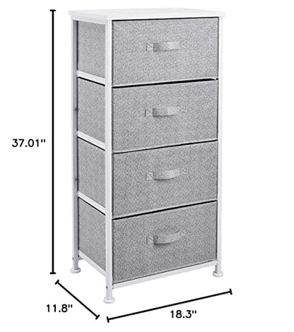 Amazon Basics Fabric 4-Drawer Storage Organizer Unit for Closet, Bedroom, White - color: White