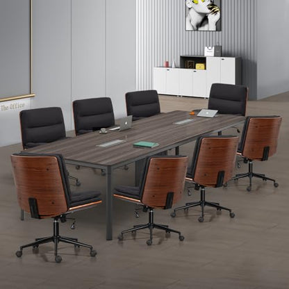Armless Modern Walnut Office Desk Chair with Wheels, Adjustable Wide Swivel Task Chair, Ergonomic Cross Legged Fabric Chair for Conference Room, Home Office (Black) - color: Black (Linen)