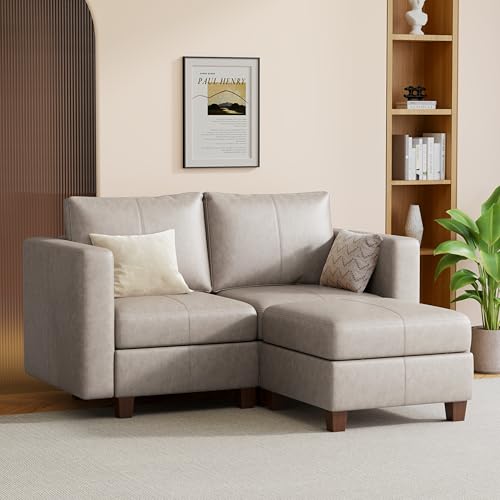 MINCETA Modular Sectional Sofa, Modern Comfy Sofa with Upholstered and Storage Ottoman for Living Room,Bedroom(Light Grey, 3 Seat L Shape) - color: Light Grey, size: 64.6"W*59.1"D L Shape