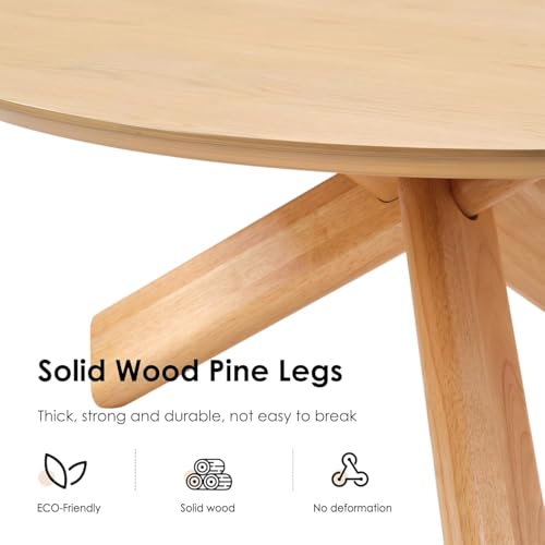Need 40in Round Coffee Table for Living Room, Modern Wood Center Table, Heavy Duty 330 lbs Capacity Space Saving Furniture for Apartment Bedroom Small Space, Natural - color: Natural