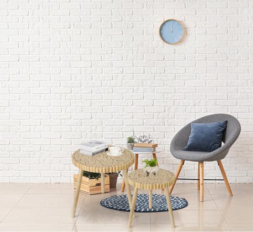 Round Coffee Table Set of 2, Farmhouse Nesting Coffee Table, Small Circle Wood Coffee Table, Mid Century Modern Nightstand, Boho Patio Side Table End Tables for Living Room Bedroom Balcony Outdoor - color: Farmhouse Style