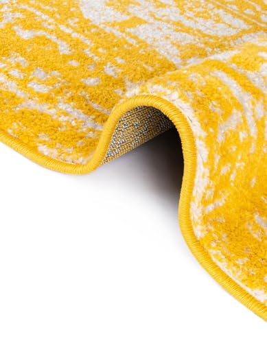 Rugs.com - Arlington Rug – 6 Ft Runner Yellow Distressed Medallion Runner Rug – Perfect for Hallways, Kitchens, and Entryways - color: Yellow, size: 2' x 6' (Runner)