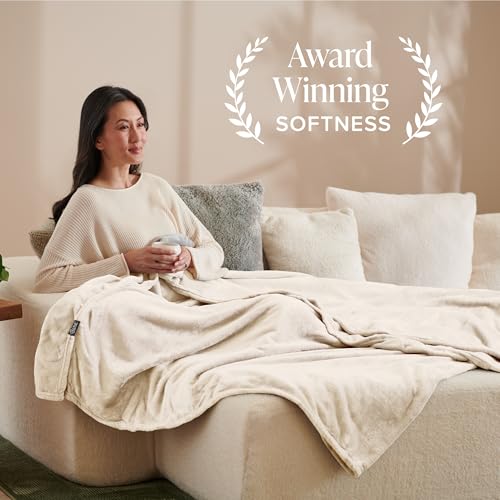 Bare Home Fleece Blanket Luxury Microplush (Full/Queen, Vanilla) | Ultra-Soft Lightweight Blanket for Bed, Sofa, and Couch, Cozy & Warm Blanket - color: 19 - Vanilla, size: Full/Queen