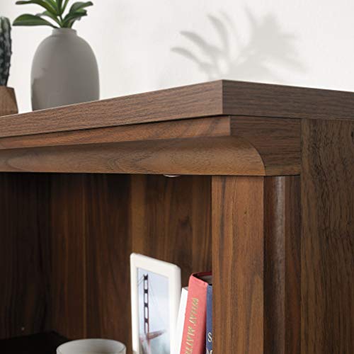 Sauder 3 Tier Book Shelf Wooden Bookcase Multipurpose Bookshelf for Home Office, Living Room, in Grand Walnut - color: Grand Walnut Finish