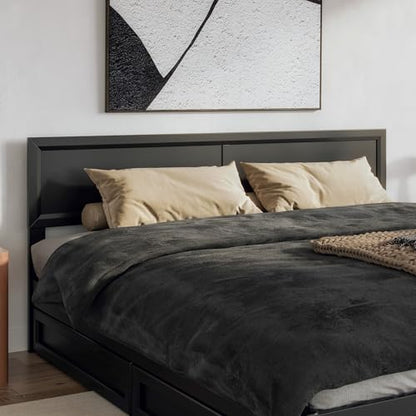 AFI, Sophia Adjustable Modern King Wood Headboard, Black - color: Black, size: King (U.S. Standard)