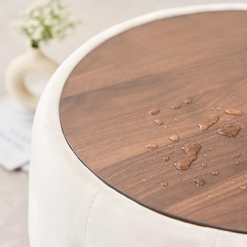 23" Velvet-Upholstered Accent Side Table, Modern Nesting Side Tables with Hidden Storage, Space-Saving Nesting Coffee Table Set with Wood Tray for Living Spaces, Beige - color: Beige