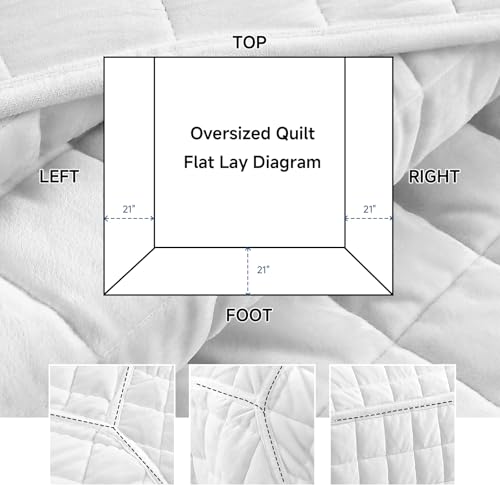 Velvet Quilt Super King Size, Luxury Soft Bedding Set, Lightweight Cozy Warm Quilted 3-Piece Velvet Coverlet Bedspread Sets with 2 Pillow Shams for All Season White - color: White, size: Super King(128"x120")