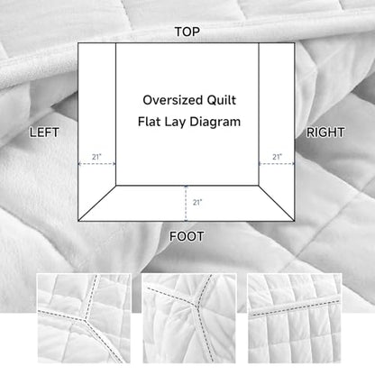 Velvet Quilt Super King Size, Luxury Soft Bedding Set, Lightweight Cozy Warm Quilted 3-Piece Velvet Coverlet Bedspread Sets with 2 Pillow Shams for All Season White - color: White, size: Super King(128"x120")