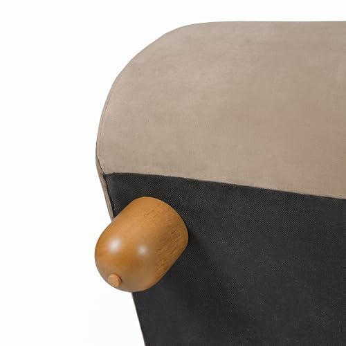 Merax Curved Accent Chair, Modern Armless Lounge Chair with Upholstered Seat, Rounded Backrest and Wood Legs, Single Sofa Seating for Living Room, Bedroom, Reading Nook, Mocha - color: Mocha