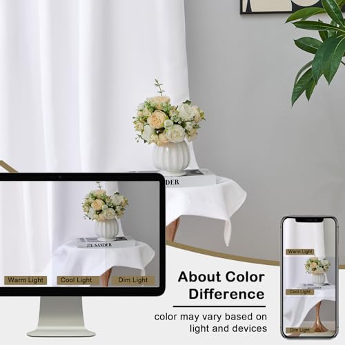 Pure White Blackout Curtains for Bedroom 90 Inch Length 2 Panels, Solid Thermal Insulated Soft Fabric Privacy Curtains, Modern Window Treatments Dual Rod Pocket Drapes, 2x40Wx90L Inches - color: Pure White, size: 40"W x 90"L (Pack of 2)