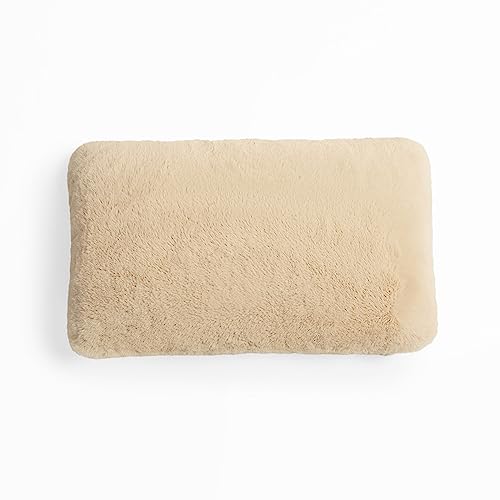 UnHide Squish Lumbar Pillow, Extra Soft Faux Fur Rectangular Shaped Pillow | 100% Polyester Fill, Machine Washable, Perfect for Living Room, Bedroom, or Guest Room, 10” x 18”, Beige Bear - color: Beige Bear, size: 10" x 18"