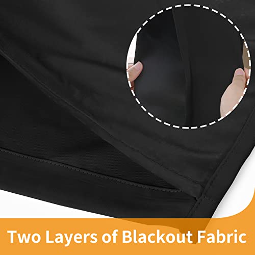 YoungsTex 100% Blackout Curtains 63 Inch Length, Grommet Thermal Insulated Drapes for Bedroom Full Room Darkening Privacy Thick Blinds with Liner, Black, 2 Panels, 38 X 63 Inch - color: Black, size: 38"W x 63"L (Pack of 2)