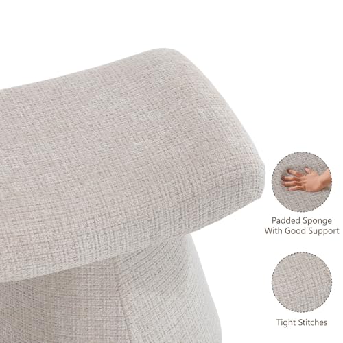 Modern Ottoman with Soft Padded Seat, Multifunctional Vanity Stool, Upholstered Footrest Stool for Living Room and Bedroom - color: Soft Taupe