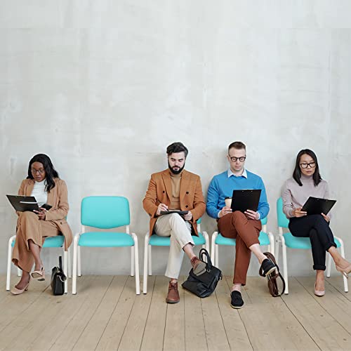VINGLI 5-Pack Waiting Room Chairs, Stackable Chair for Office, Pu-Blue | Stacking Chairs, Armless Church Chairs, Space-saving, Guest & Reception, Office Lobby, Business Hall - color: Pu-blue, size: 5-pack