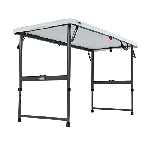 LIFETIME Height Adjustable Folding Table, 4 Foot