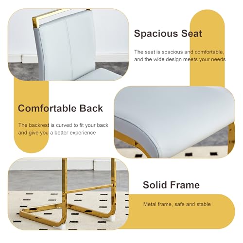 3-Piece Round Bar Table Set,Counter Height Dining Table Set,35" Tempered Glass Pub Table and Light Grey Chairs,Round Gold bar Table Set for 2 for Small Spaces,Bistro,Kitchen,Cafe(36" H - color: Gold&light Grey