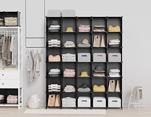 HOMIDEC Closet Organizers and Storage, 9 Cube Storage Organizer, Black | Portable Closet Organizer, Storage Cubes Shelves, for Bedroom, Kids Room, Bathroom, Wardrobe, Clothes Rack - color: Black, size: Large