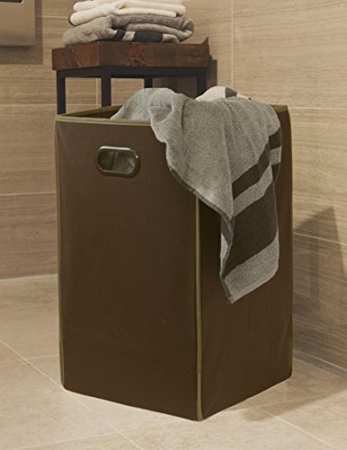 Simple Houseware Foldable Closet Laundry Hamper Basket, Brown - color: Brown
