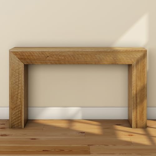 Plank+Beam Camden Console Table, 56 Inch, Rustic Barnwood Brown | Low-VOC Finish, Rustic Finish, Solid Wood - color: Rustic Honey, size: 56 Inch without Shelf