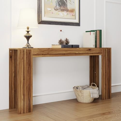 Spaco 63'' Narrow Long Console Table,Farmhouse Entryway Table Sofa Table with Storage,Wood Behind Couch Table for Living Room, Hallway,Foyer - color: Walnut (63'')